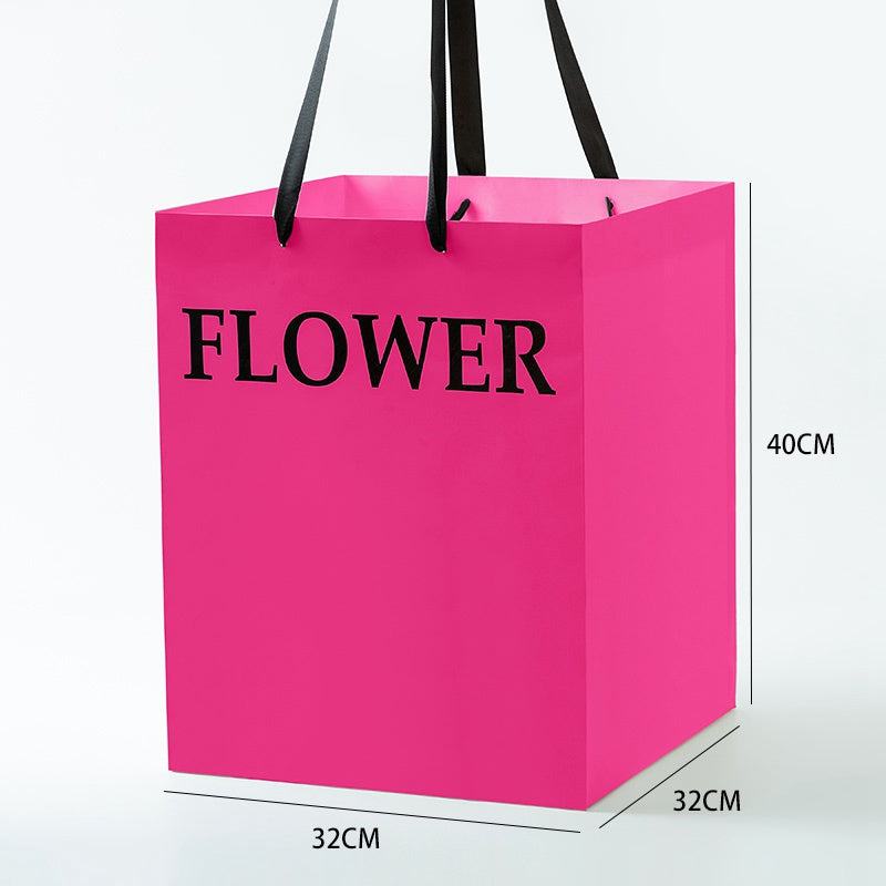 Torba lakierowana z napisem FLOWER - FUCHSIA