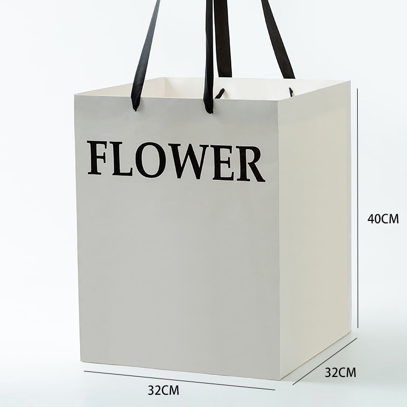 Biała torba prezentowa FLOWER dla kwiaciarni