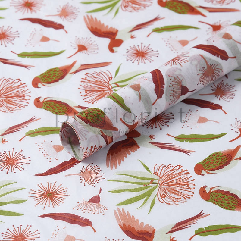 Ozdobny papier florystyczny we wzory 50 × 70 cm | Bibuła, 10 arkuszy