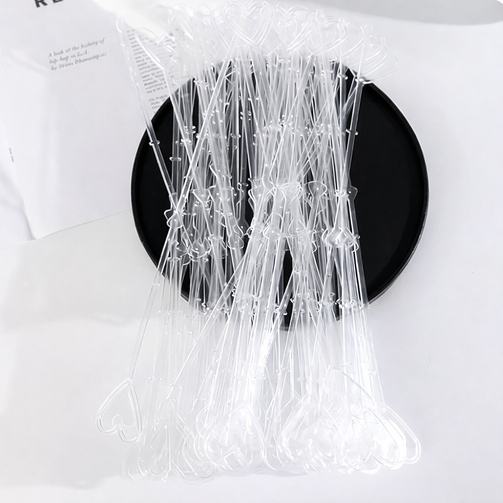 Klips plastikowy z sercem do kartek i zdjęć – uchwyt florystyczny 34 cm, 80 szt