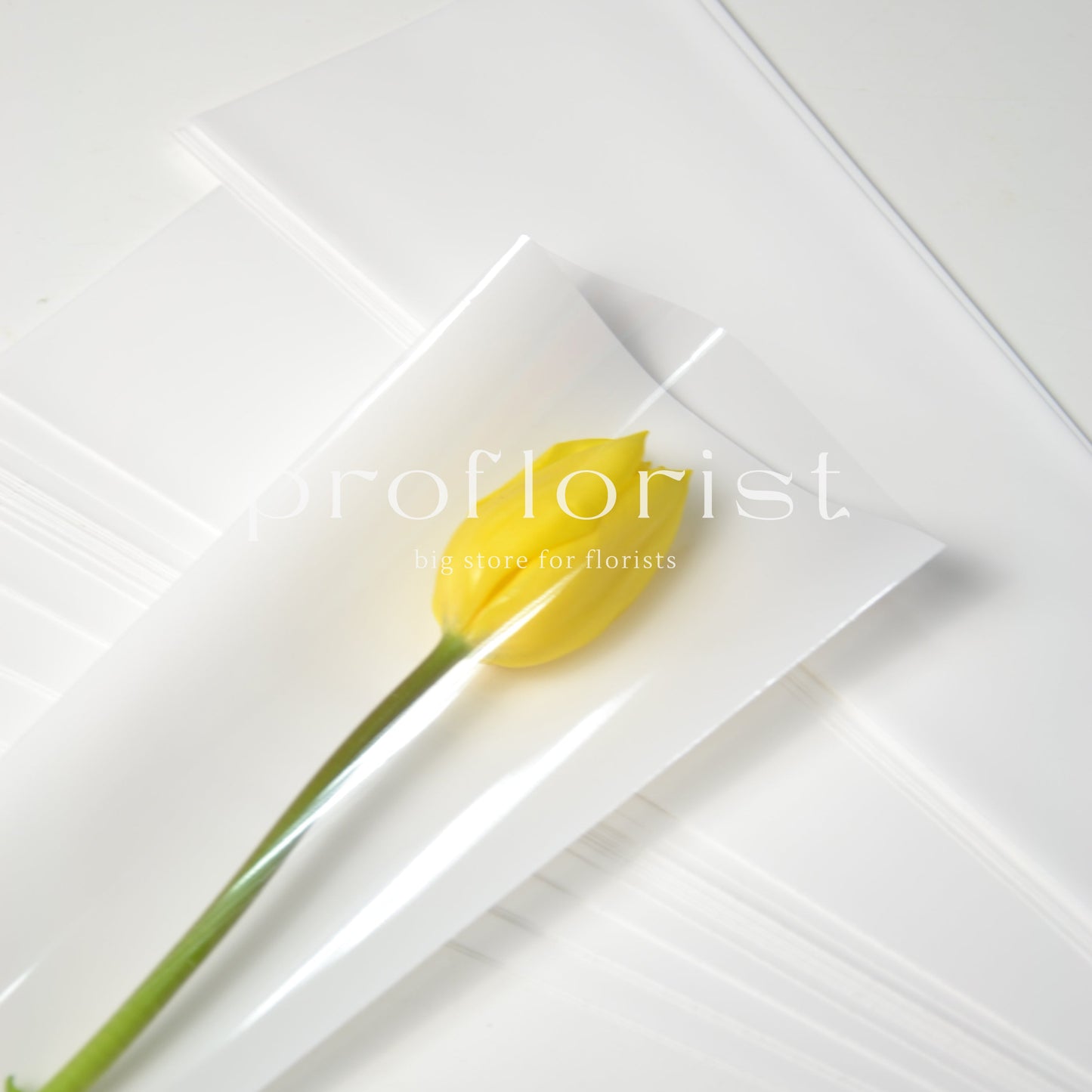 opakowanie na jeden kwiat żółte folia OPP 45x12 cm