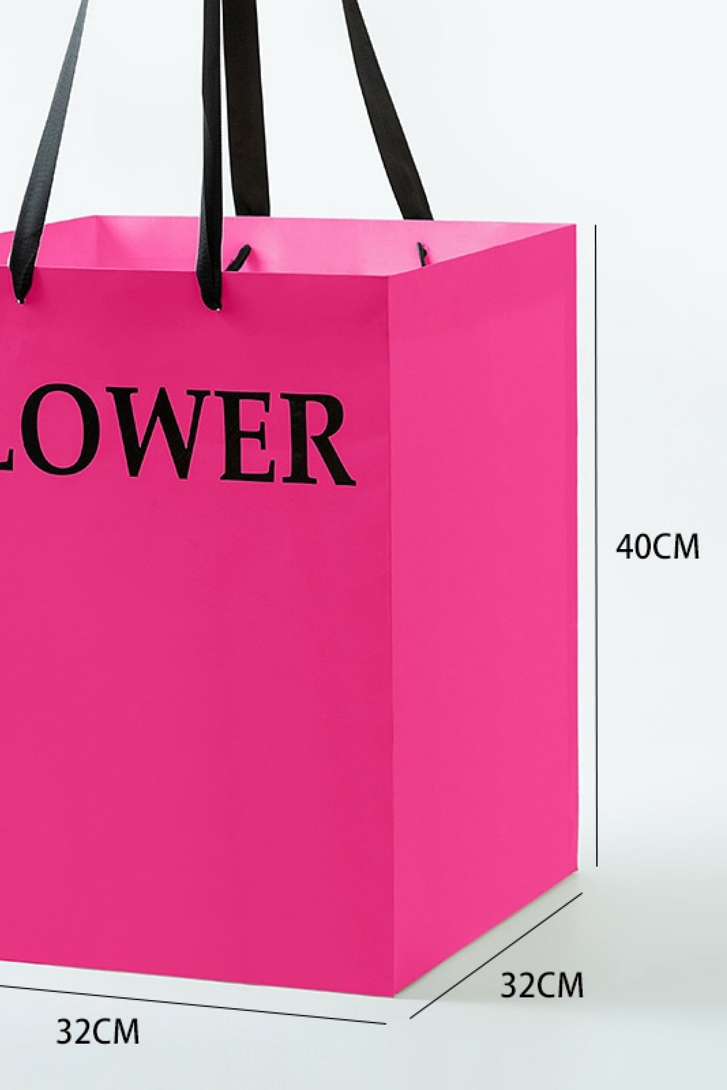 Torba lakierowana z napisem FLOWER 32x32x40 cm FUCSIA