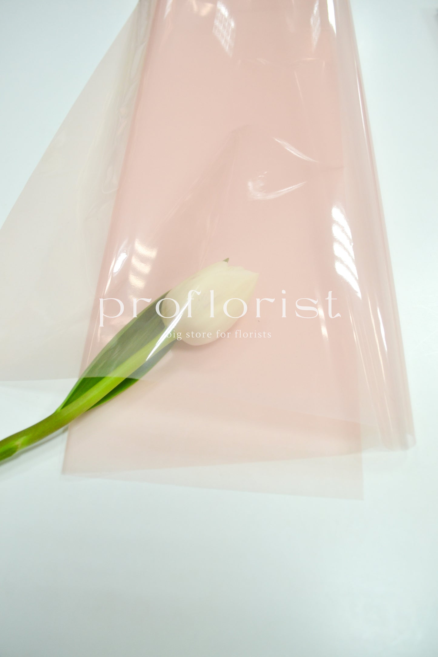 Folia ozdobna florystyczna kolorowa cienka wodoodporna do opakowania bukietów w arkuszach, 20 szt, premium jakość, kolor jednolity jasny róż | Proflorist