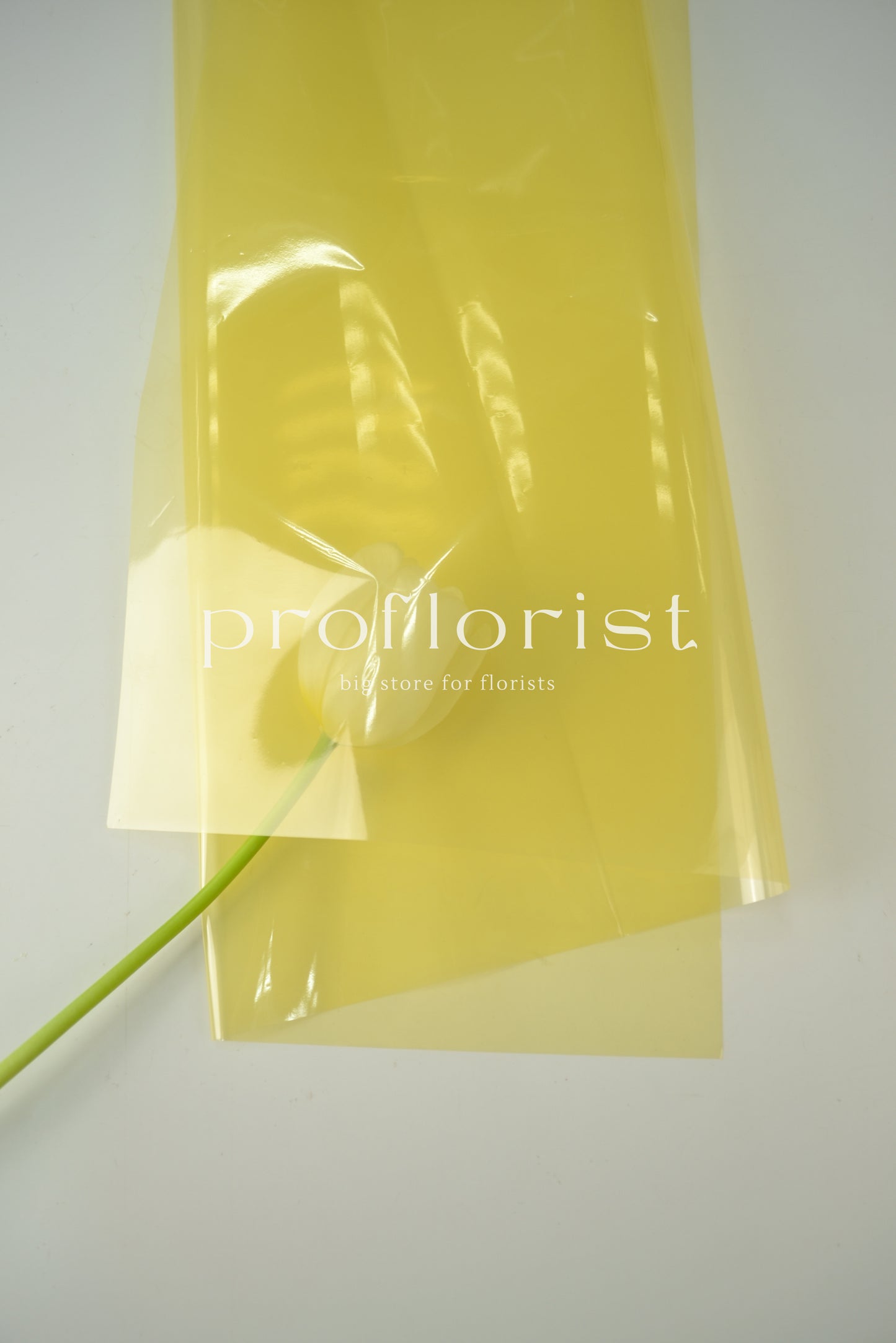 Folia ozdobna florystyczna kolorowa cienka wodoodporna do opakowania bukietów w arkuszach, 20 szt, premium jakość, kolor jednolity żółty | Proflorist