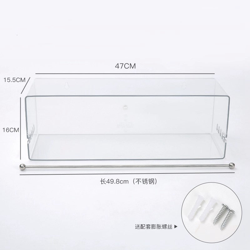 Organizer na wstążki akrylowy 47×16×15,5 cm – ścienny, z drążkiem