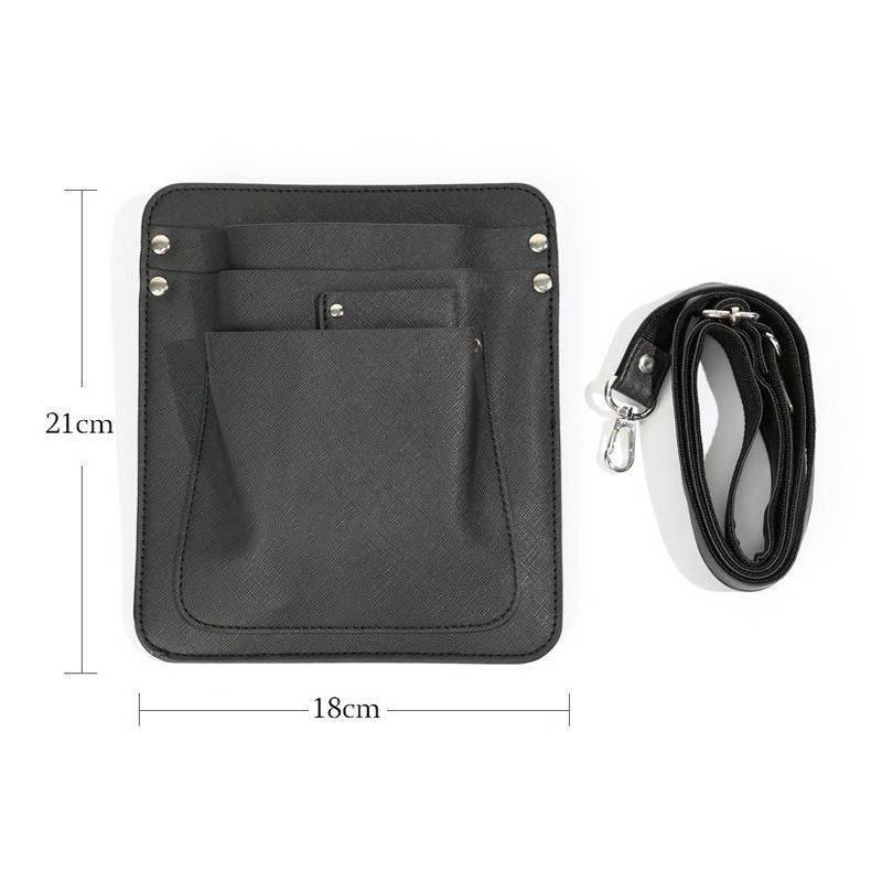 Czarna skórzana torba narzędziowa florysty 18×21 cm | Saszetka na narzędzia florystyczne