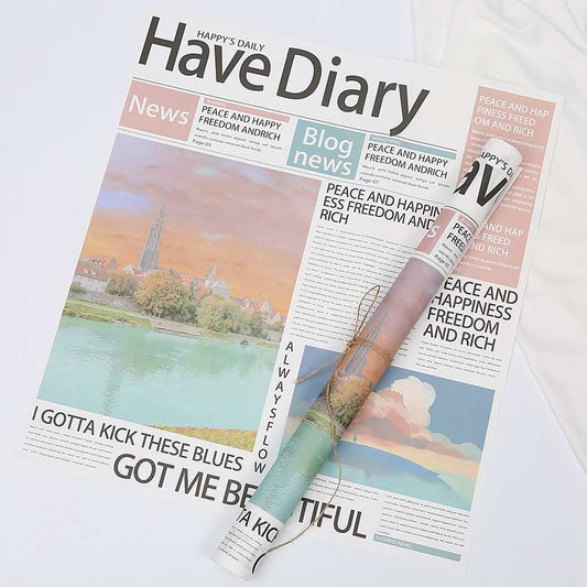 papier gazetowy ozdobny 58x52 cm z napisem 