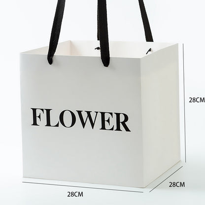 Torebka papierowa FLOWER z czarnymi uchwytami
