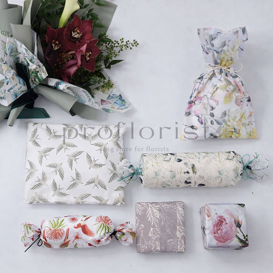 Ozdobny papier florystyczny we wzory 50 × 70 cm | Bibuła, 10 arkuszy