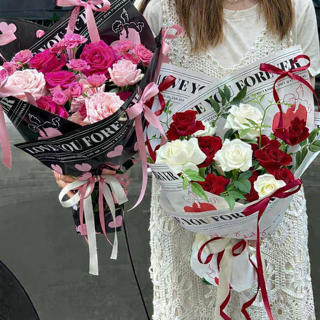 folia florystyczna premium love you forever do bukietów kwiatowych