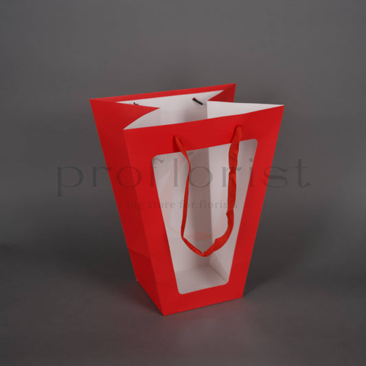 Torebka lakierowana z okienkiem 15×28×35 cm Trapez