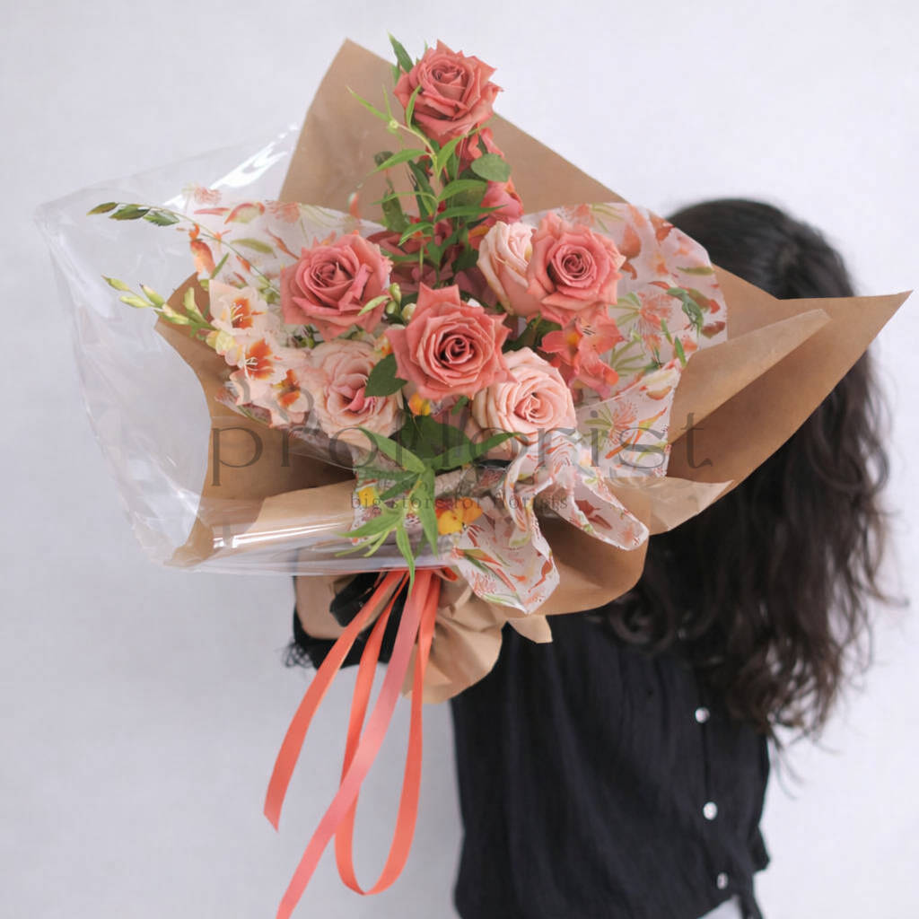 Ozdobny papier florystyczny we wzory 50 × 70 cm | Bibuła, 10 arkuszy