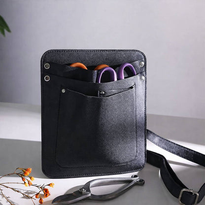 Czarna skórzana torba narzędziowa florysty 18×21 cm | Saszetka na narzędzia florystyczne