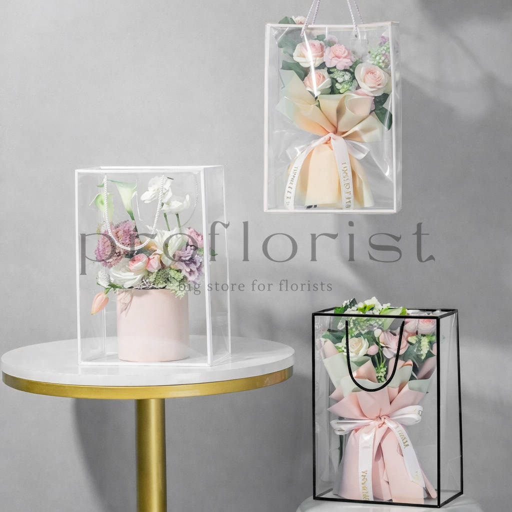 przezroczysta torba florystyczna PVC