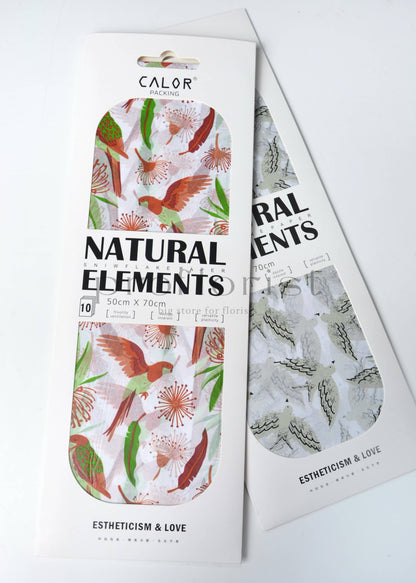 Ozdobny papier florystyczny we wzory 50 × 70 cm | Bibuła, 10 arkuszy