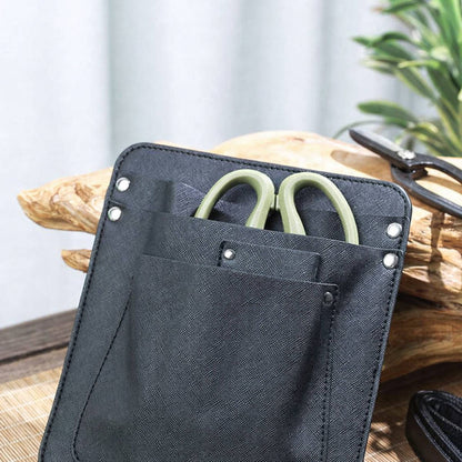 Czarna skórzana torba narzędziowa florysty 18×21 cm | Saszetka na narzędzia florystyczne