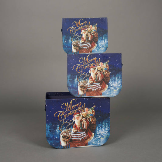 Zestaw kartonowych pudełek we świąteczne wzory – 3 szt