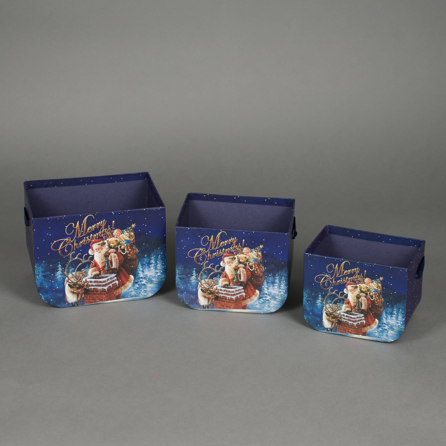 Zestaw kartonowych pudełek we świąteczne wzory – 3 szt