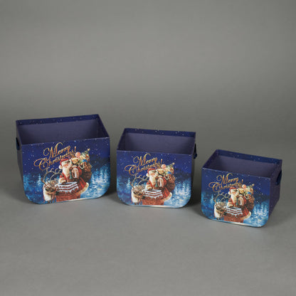 Zestaw kartonowych pudełek we świąteczne wzory – 3 szt