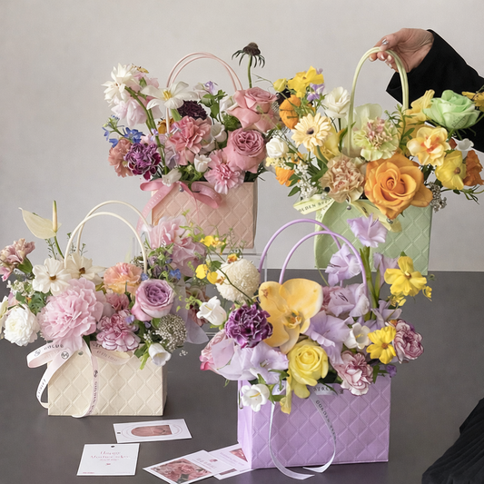 Torebka florystyczna papierowa z tłoczeniem 22 × 13,5 × 10 cm