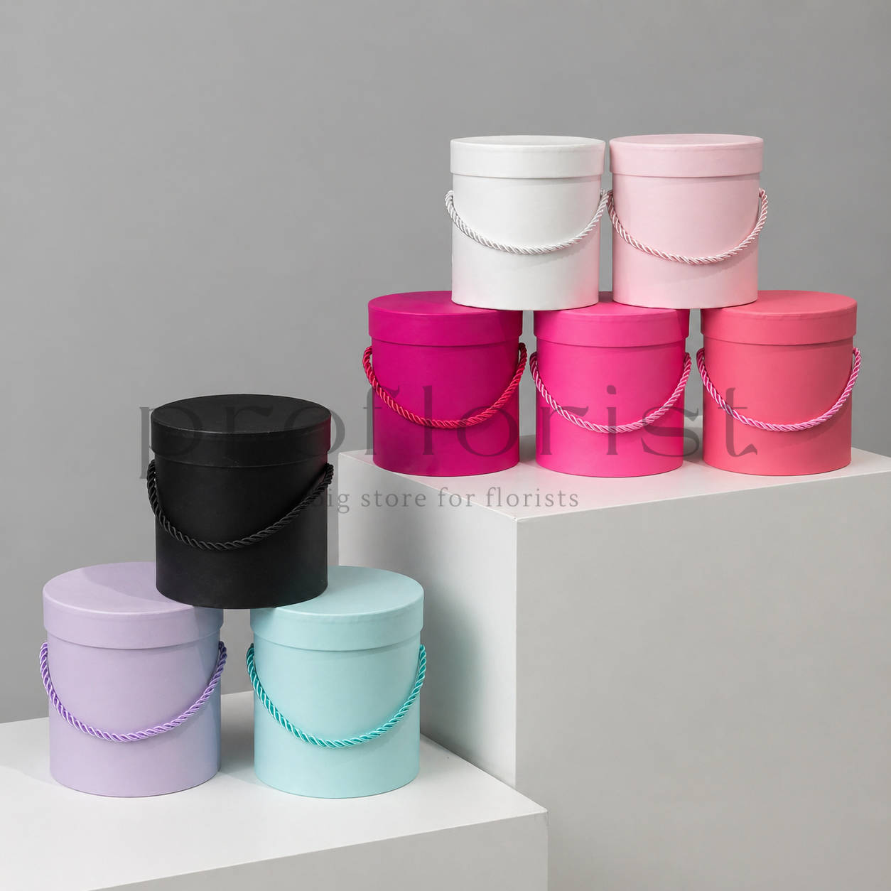 Pudełko Flower Box Okrągły 12,7×12,7 cm – RÓŻNE KOLORY
