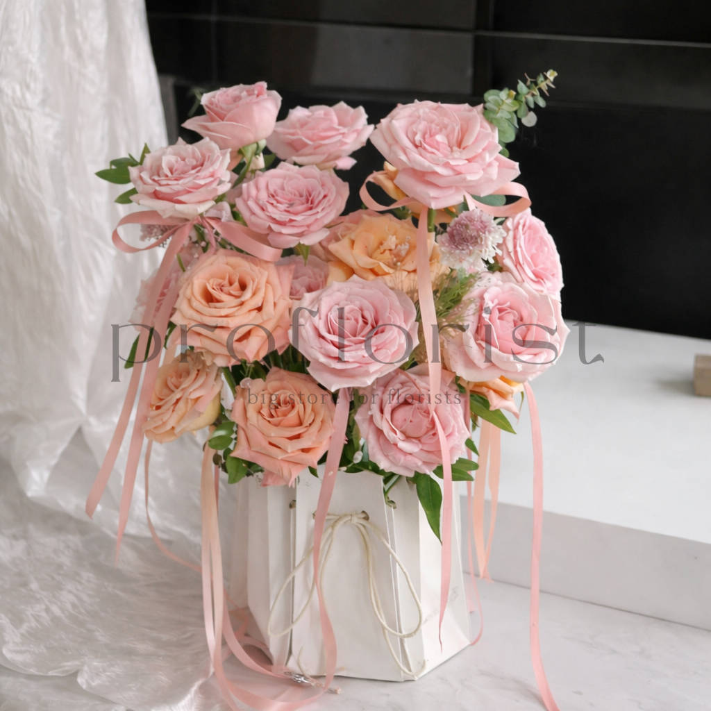 Aquabox transportowy do bukietów – Premium 17 × 18 cm