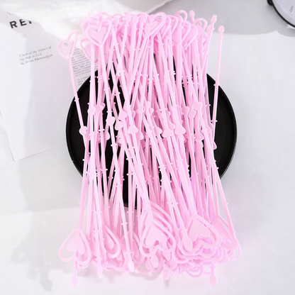Klips plastikowy z sercem do kartek i zdjęć – uchwyt florystyczny 34 cm, 80 szt