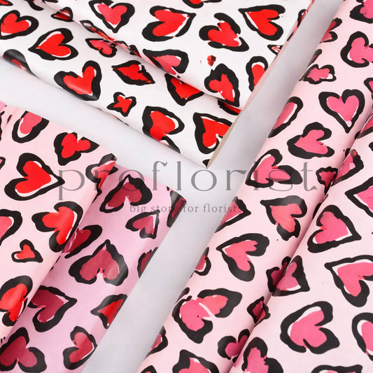 Folia florystyczna satynowa WILD HEARTS - arkusze 53 x 53 cm, 20 szt