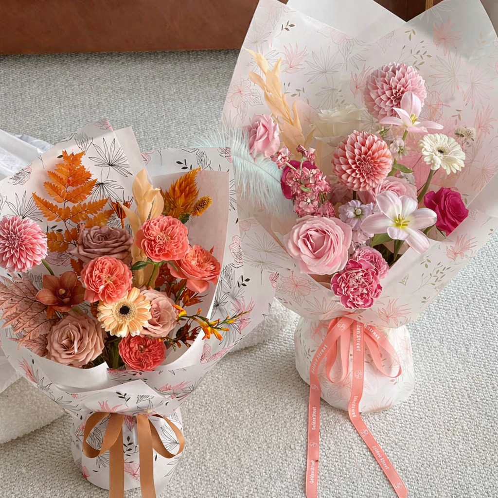 wrapping paper 56x56 cm motyw kwiatowy