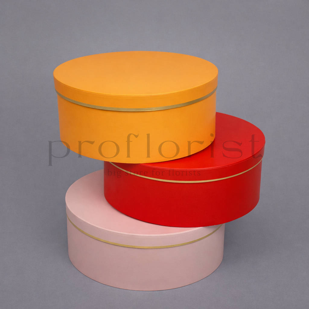 Pudełko na kwiaty/prezenty okrągłe pudełko z pokrywką śr.15/20/25 cm zestaw 3 szt