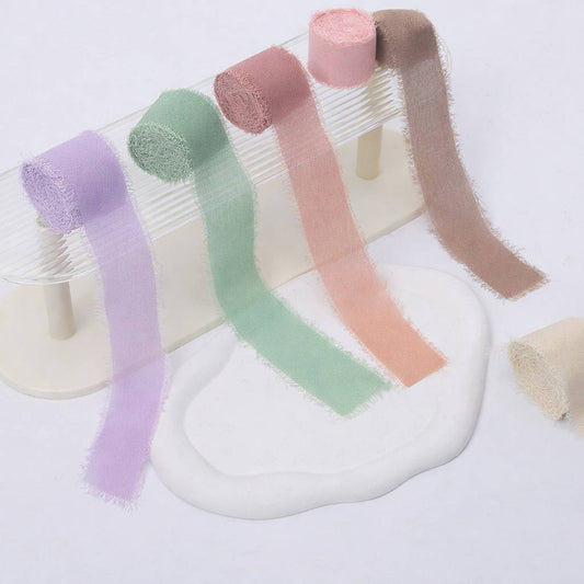 wstążka szyfonowa postrzępiona 4 cm