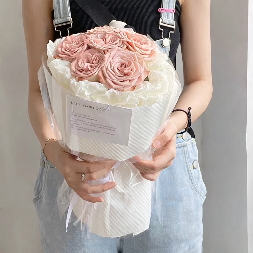 3D tłoczony papier florystyczny do pakowania bukietów 53×53 cm – 10 arkuszy