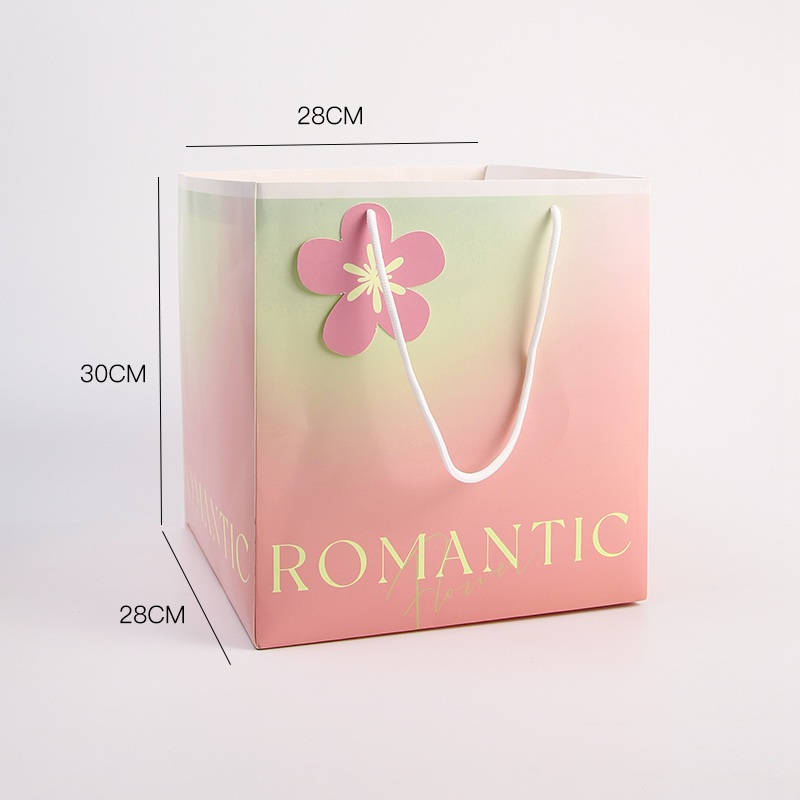 Torba papierowa pastelowa ROMANTIC 30×28×28 cm