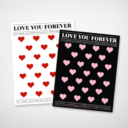 Folia florystyczna satynowa LOVE YOU FOREVER – arkusze 35x50 cm, 20 arkuszy
