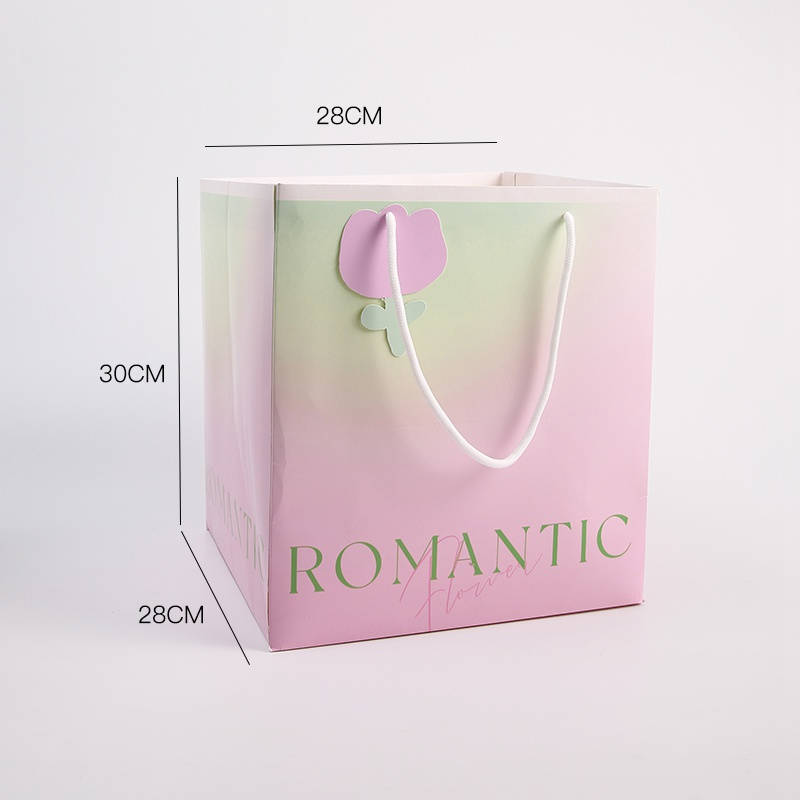 Torba papierowa pastelowa ROMANTIC 30×28×28 cm