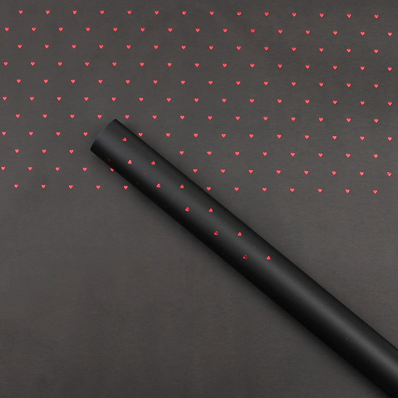 Folia florystyczna w DROBNE SERDUSZKA w arkuszach 58x58 cm, 20 ark/opak