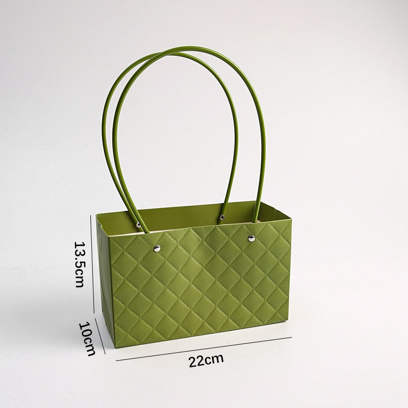 Torebka florystyczna papierowa z tłoczeniem 22 × 13,5 × 10 cm