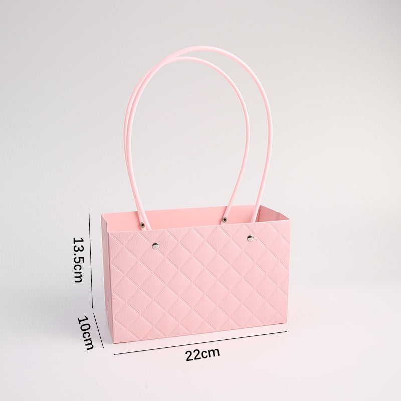 Torebka florystyczna papierowa z tłoczeniem 22 × 13,5 × 10 cm