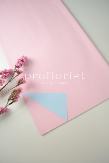 Folia ozdobna florystyczna matowa wodoodporna dwustronna, dwukolorowa satynowa do opakowania bukietów w arkuszach, 20 szt, premium jakość, dwa kolory różowo-niebieski boy or girl | Proflorist 