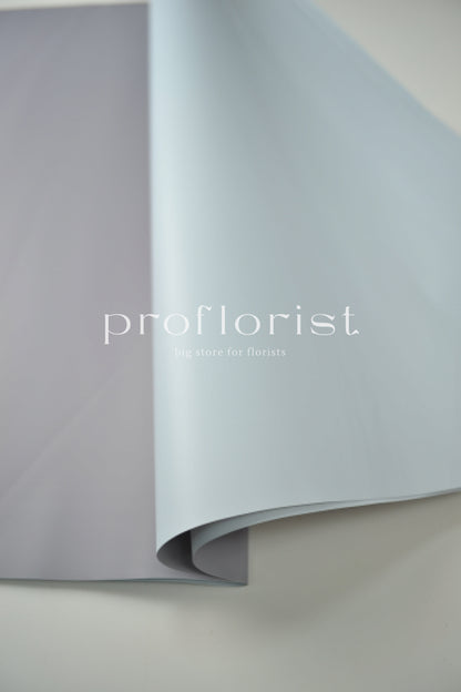 Folia ozdobna florystyczna matowa wodoodporna dwustronna, dwukolorowa satynowa do opakowania bukietów w arkuszach, 20 szt, premium jakość, dwa kolory szary - błękitny | Proflorist 
