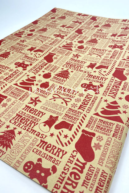 Papier ozdobny świąteczny do pakowania prezentów w arkuszach 70 × 50 cm — 20 szt./opak.