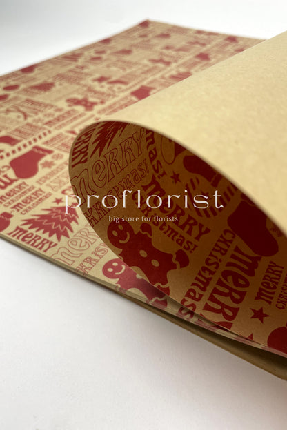 Papier ozdobny świąteczny do pakowania prezentów w arkuszach 70 × 50 cm — 20 szt./opak.