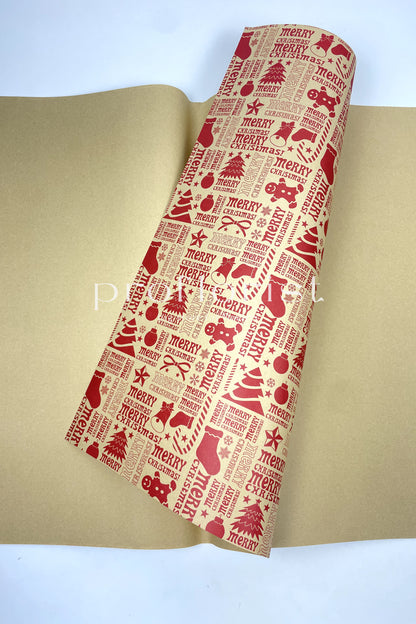 Papier ozdobny świąteczny do pakowania prezentów w arkuszach 70 × 50 cm — 20 szt./opak.