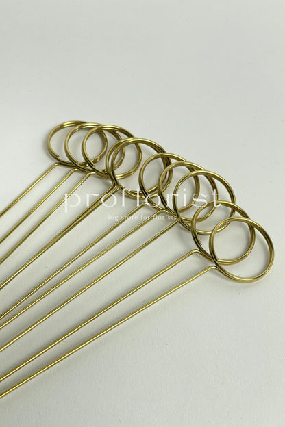 Klips uchwyt metalowy złoty do kartek/zdjęć  3.5 x 34cm, 10 szt/opak