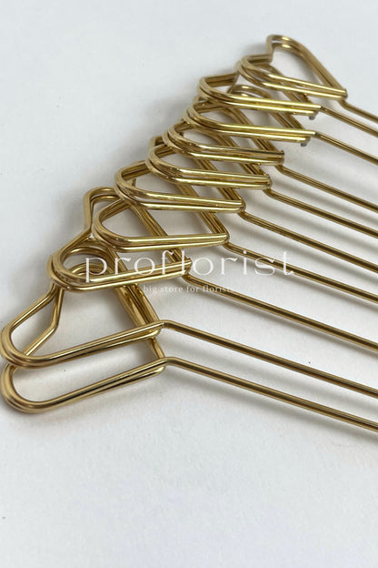 Klips uchwyt metalowy złoty do kartek/zdjęć  3.5 x 34cm, 10 szt/opak