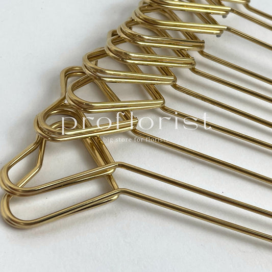 Klips metalowy złoty do kartek i zdjęć 34 cm – uchwyt florystyczny, 10 szt.