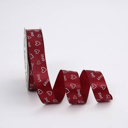 Wstążka satynowa z nadrukiem LOVE 2,5 cm × 33Y