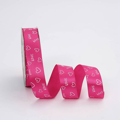 Wstążka satynowa z nadrukiem LOVE 2,5 cm × 33Y