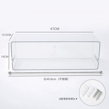 Organizer na wstążki akrylowy 47×16×15,5 cm – ścienny, z drążkiem
