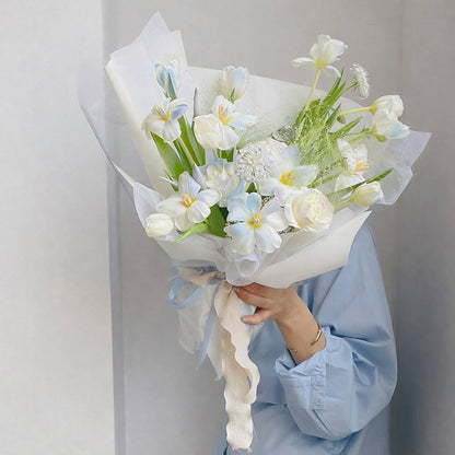 Wstążka materiałowa falowana 4 cm × 10Y – dekoracyjna wstążka florystyczna premium